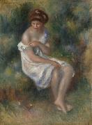 Pierre Auguste Renoir Seated Girl in Landscape oil painting artist